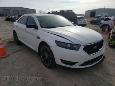 2015 Ford TAURUS Taurus SHO, white — VIN 1FAHP2KTXFG110206, Copart