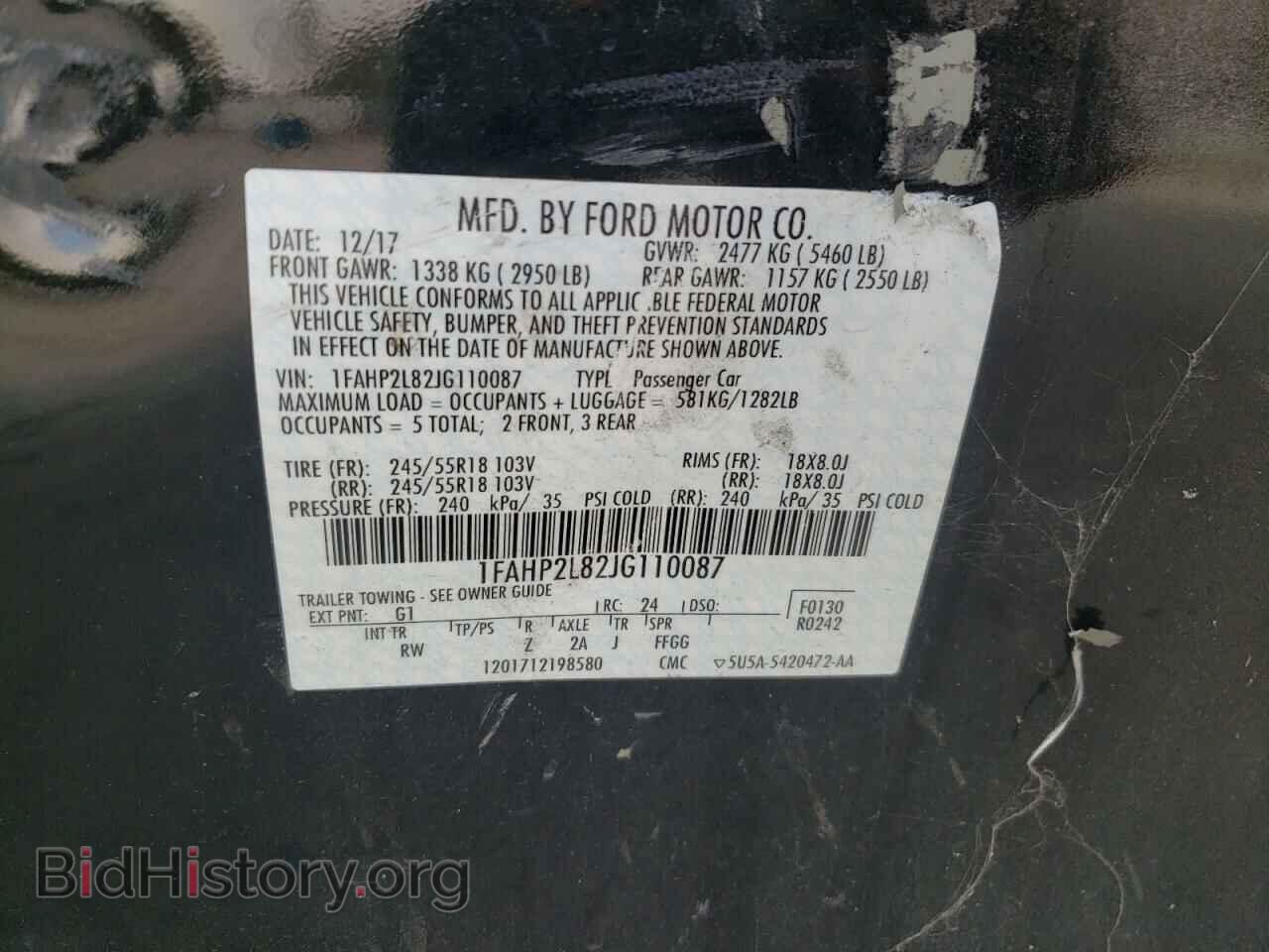 2018 FORD TAURUS - VIN: 1FAHP2L82JG110087 - Фото 10
