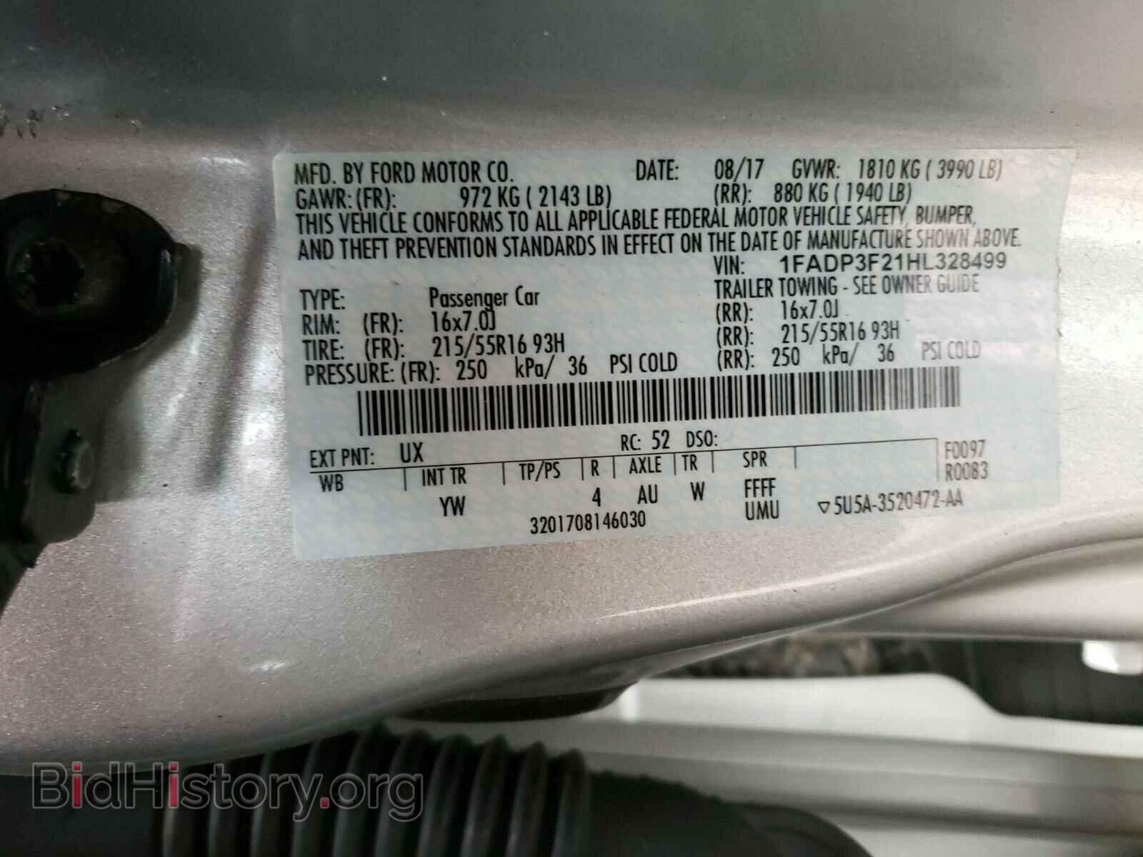 2017 FORD FOCUS - VIN: 1FADP3F21HL328499 - Фото 10