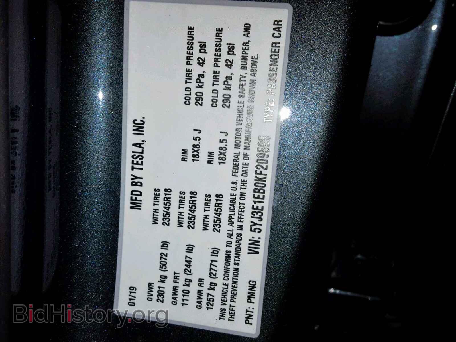 2019 TESLA MODEL 3 - VIN: 5YJ3E1EB0KF209595 - Photo 10