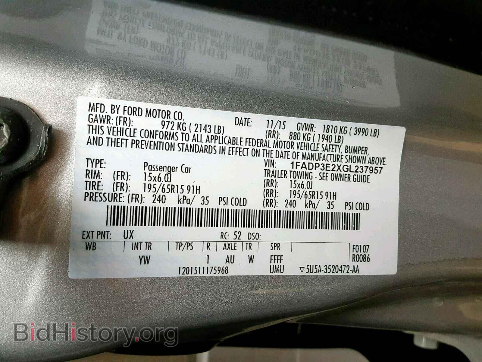 2016 FORD FOCUS - VIN: 1FADP3E2XGL237957 - Photo 10