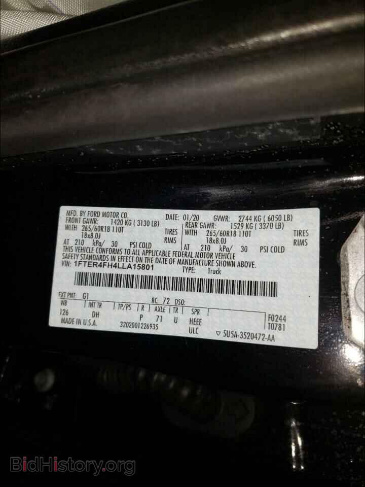 2020 FORD RANGER - VIN: 1FTER4FH4LLA15801 - Фото 10