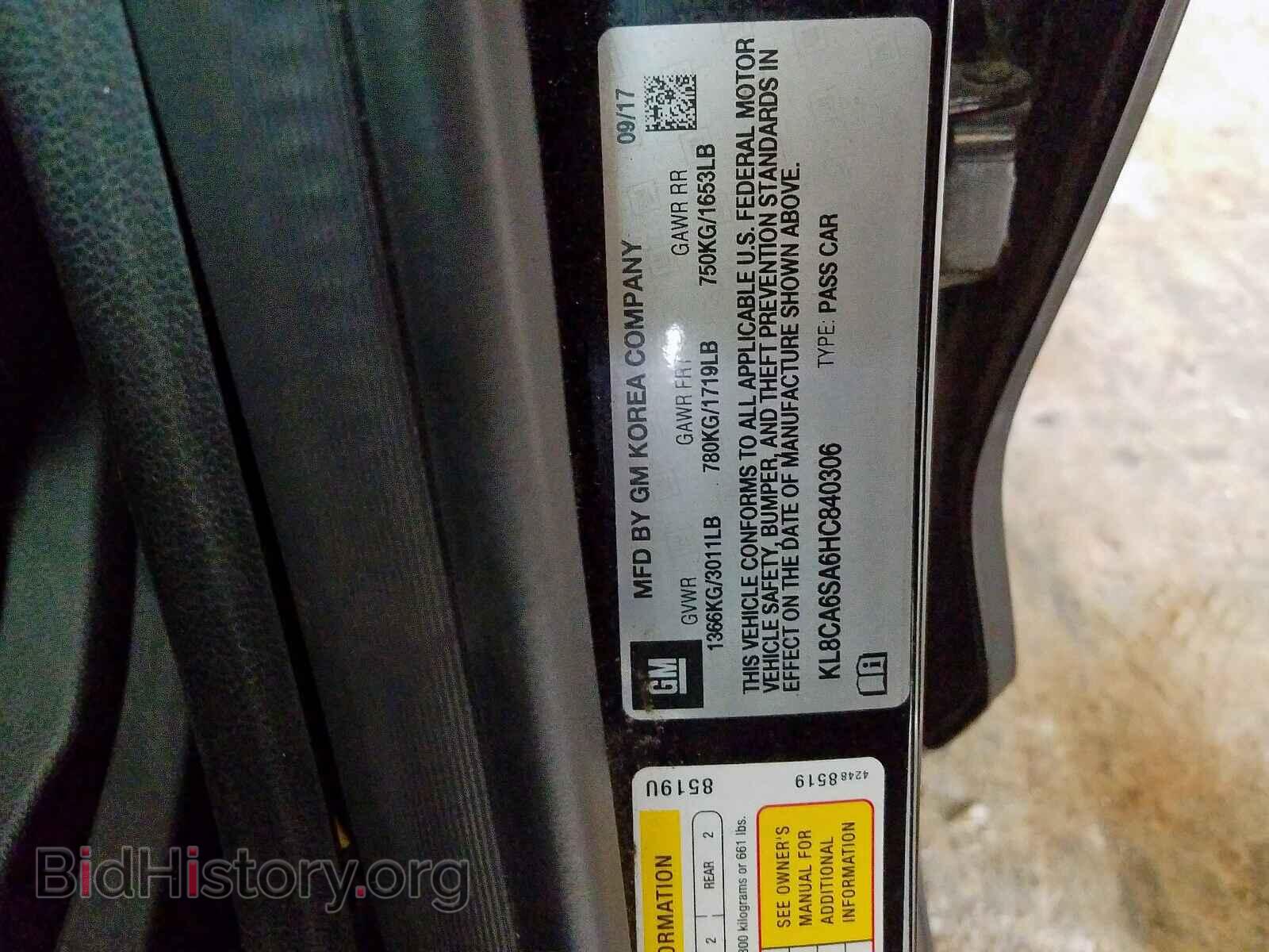 2017 CHEVROLET SPARK - VIN: KL8CA6SA6HC840306 - Фото 10
