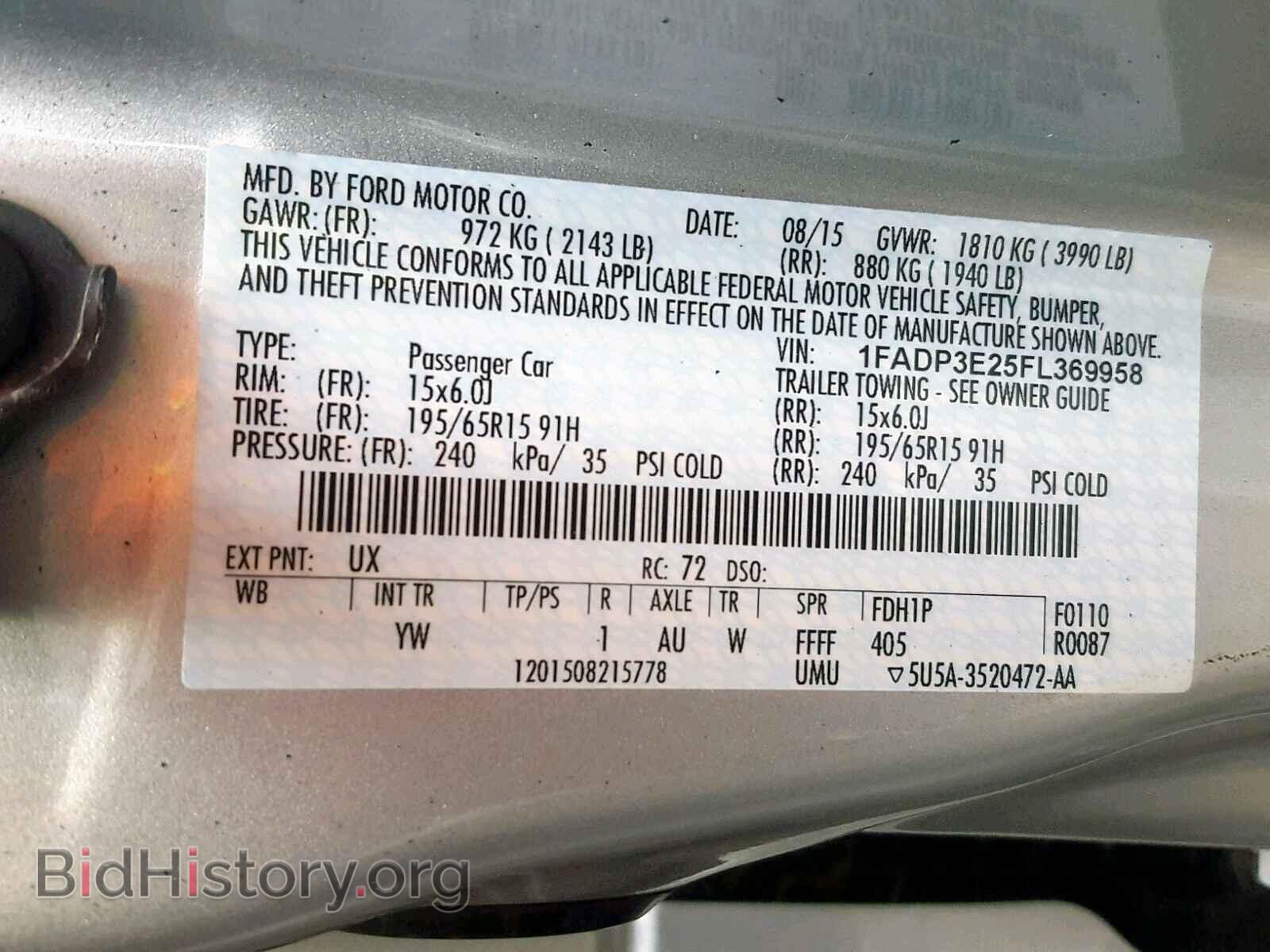 2015 FORD FOCUS - VIN: 1FADP3E25FL369958 - Фото 10