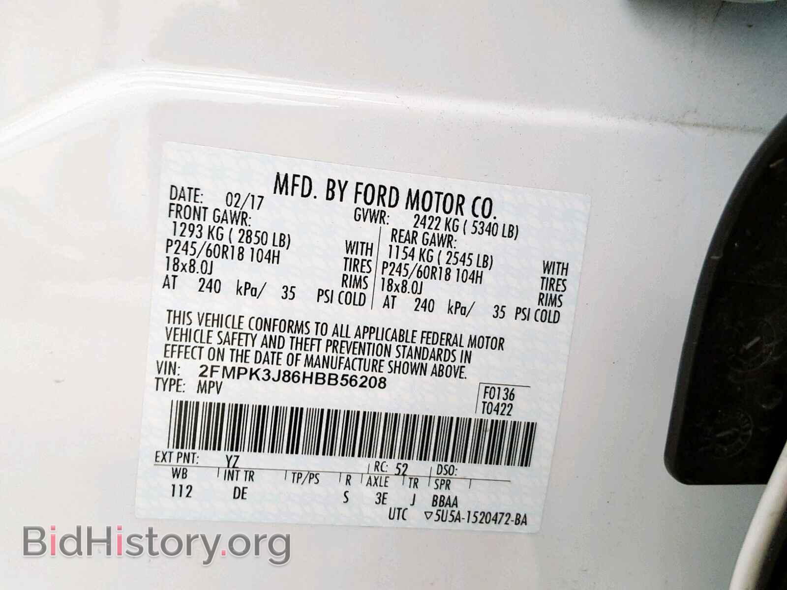 2017 FORD EDGE SEL - VIN: 2FMPK3J86HBB56208 - Photo 10