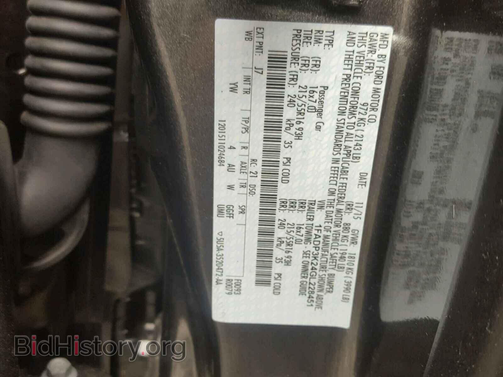 2016 FORD FOCUS - VIN: 1FADP3K24GL228451 - Фото 10