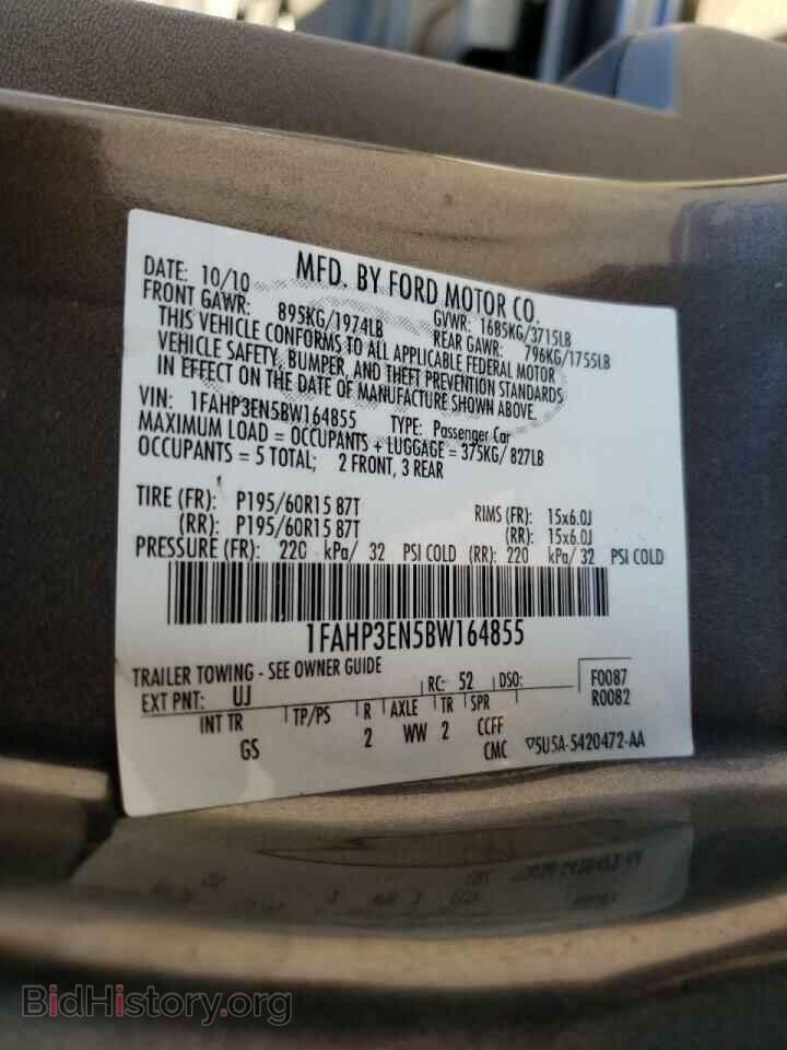 2011 FORD FOCUS - VIN: 1FAHP3EN5BW164855 - Фото 10