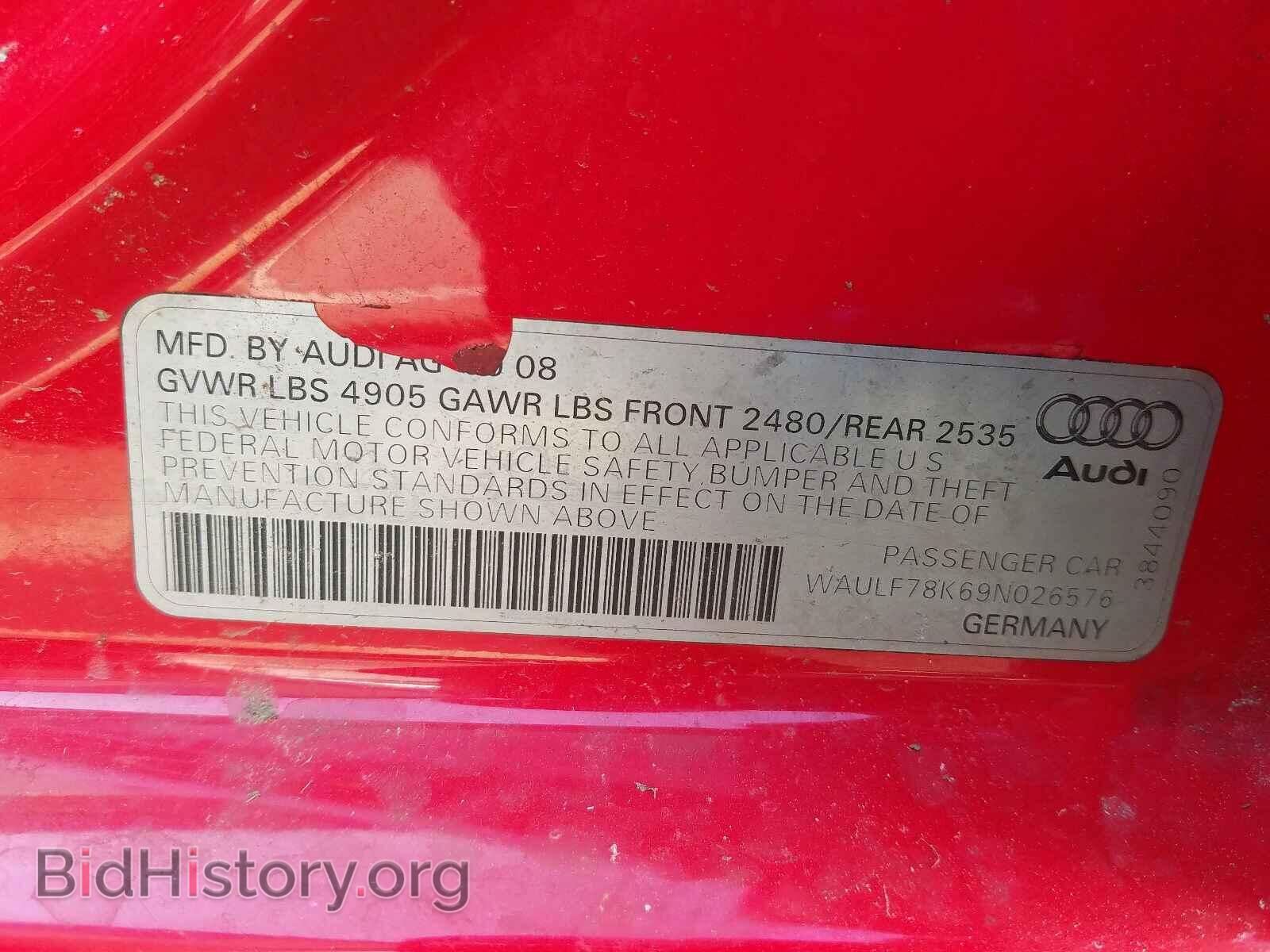 2009 AUDI A4 - VIN: WAULF78K69N026576 - Фото 10