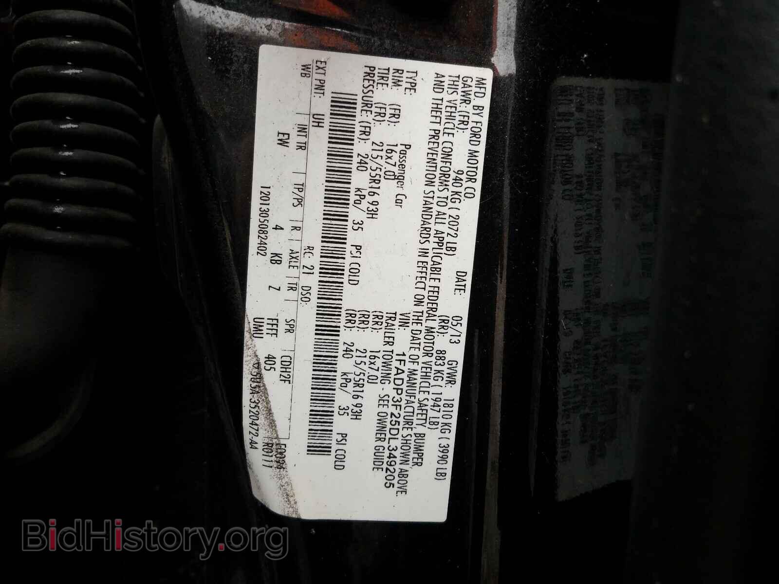 2013 FORD FOCUS - VIN: 1FADP3F25DL349205 - Фото 10