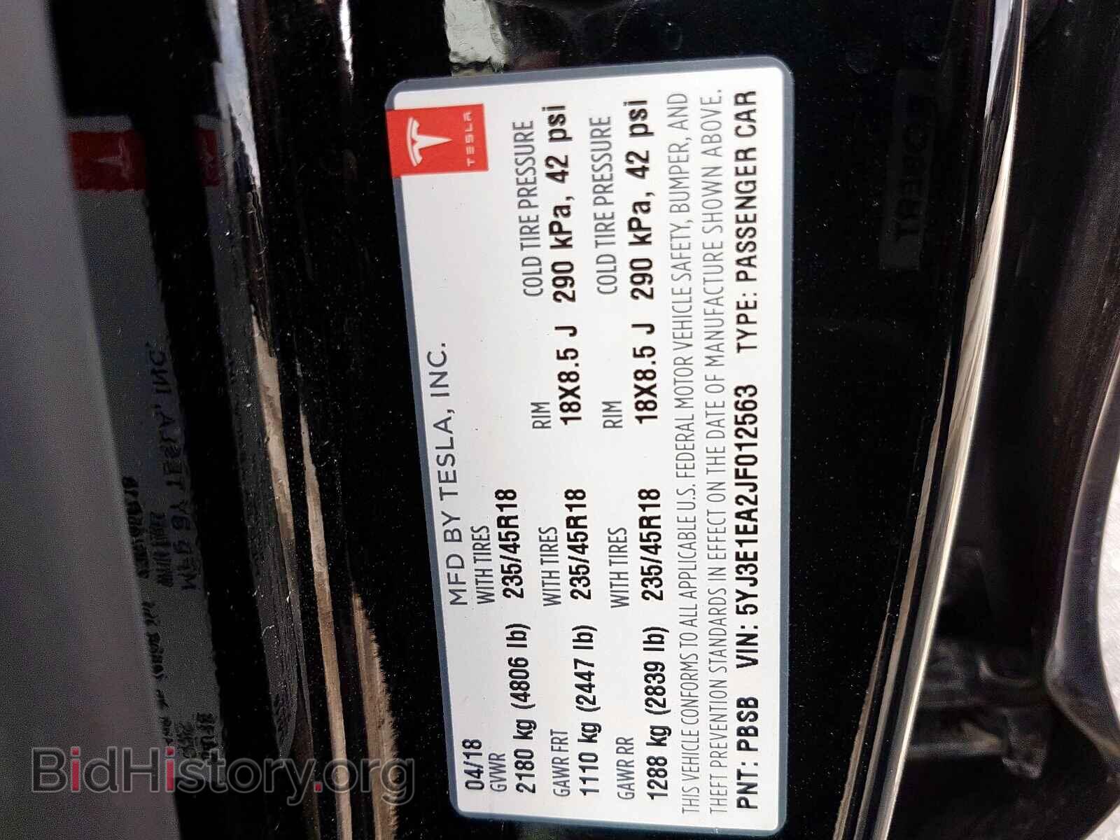 2018 TESLA MODEL 3 - VIN: 5YJ3E1EA2JF012563 - Photo 10