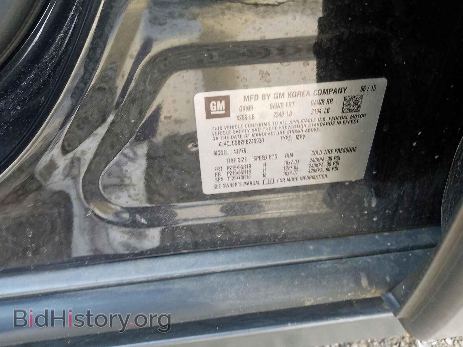 2015 BUICK ENCORE - VIN: KL4CJCSB2FB240930 - Photo 10