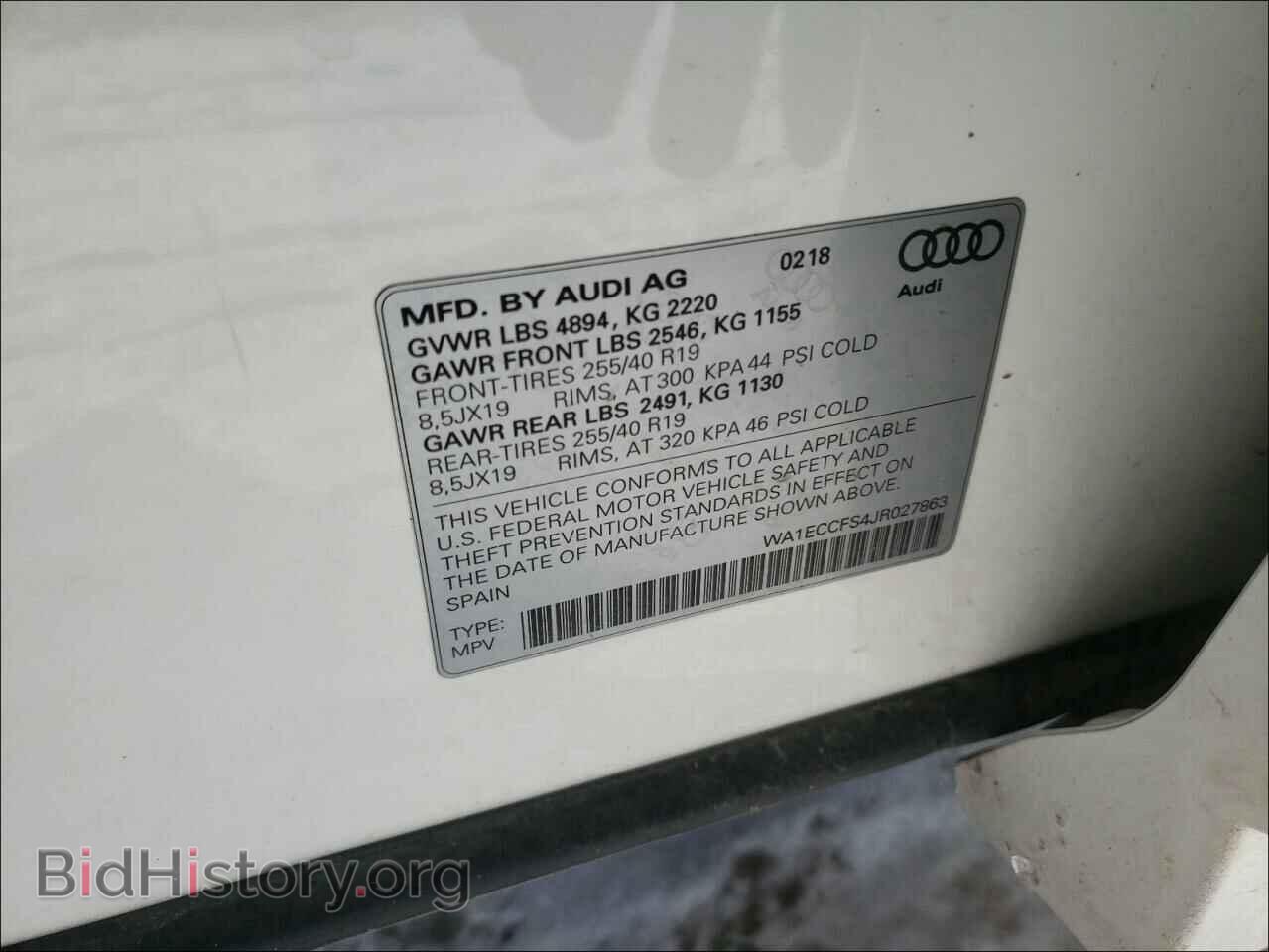 2018 AUDI Q3 - VIN: WA1ECCFS4JR027863 - Фото 10