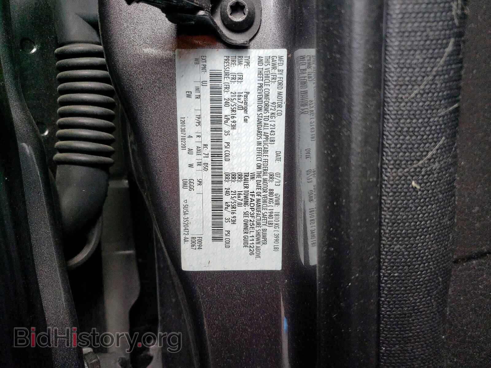2014 FORD FOCUS - VIN: 1FADP3F25EL111226 - Фото 10