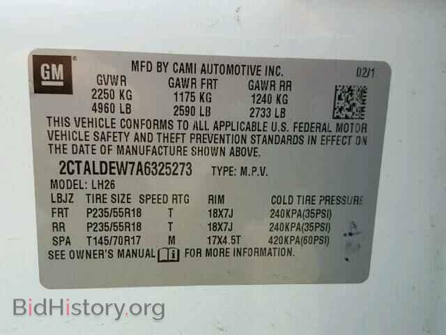 2010 GMC TERRAIN - VIN: 2CTALDEW7A6325273 - Photo 10
