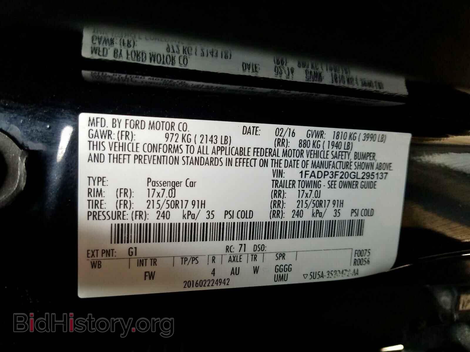 2016 FORD FOCUS - VIN: 1FADP3F20GL295137 - Photo 10