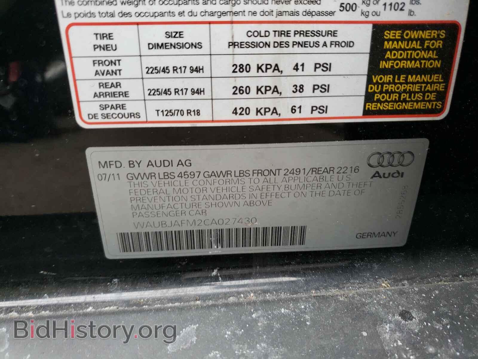 2012 AUDI A3 - VIN: WAUBJAFM2CA027430 - Photo 10