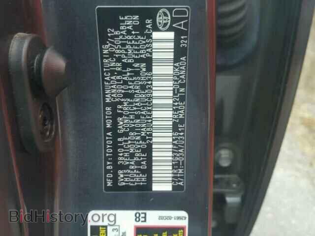 2012 TOYOTA COROLLA - VIN: 2T1BU4EEXCC903436 - Фото 10