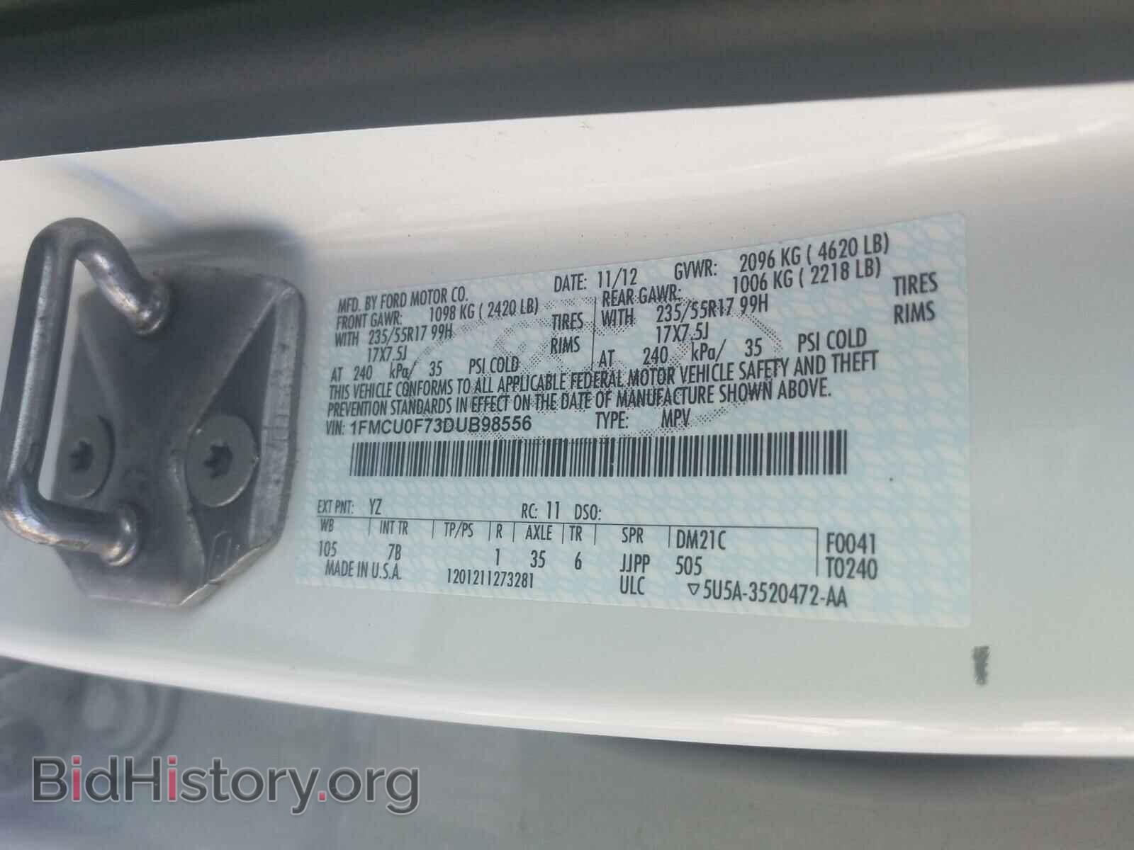 2013 FORD ESCAPE - VIN: 1FMCU0F73DUB98556 - Photo 10