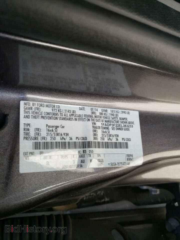 2014 FORD FOCUS - VIN: 1FADP3F22EL383233 - Фото 10