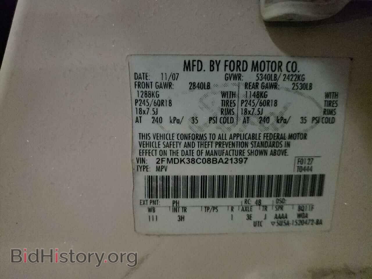 2008 FORD EDGE - VIN: 2FMDK38C08BA21397 - Фото 10