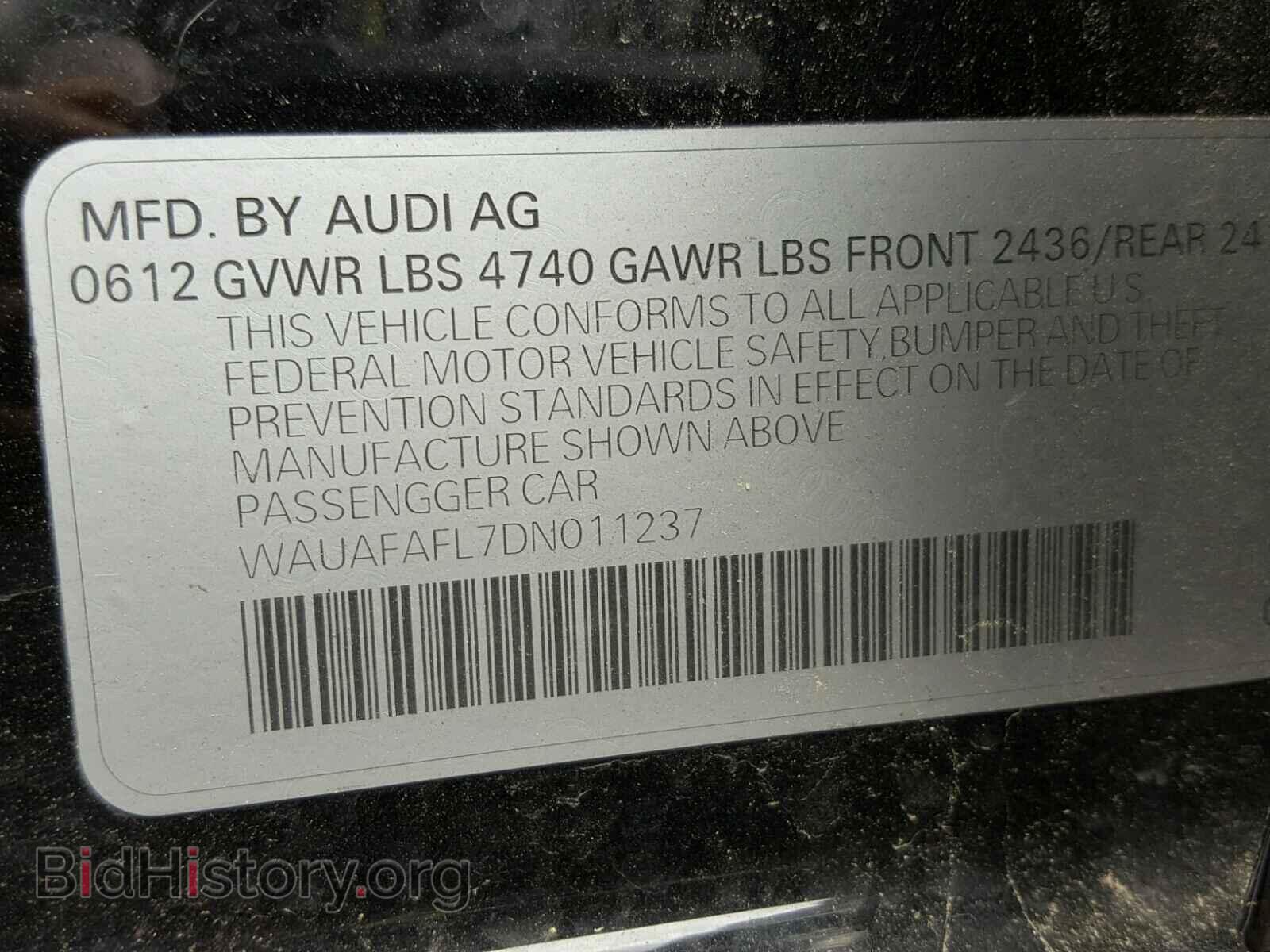2013 AUDI A4 - VIN: WAUAFAFL7DN011237 - Фото 10