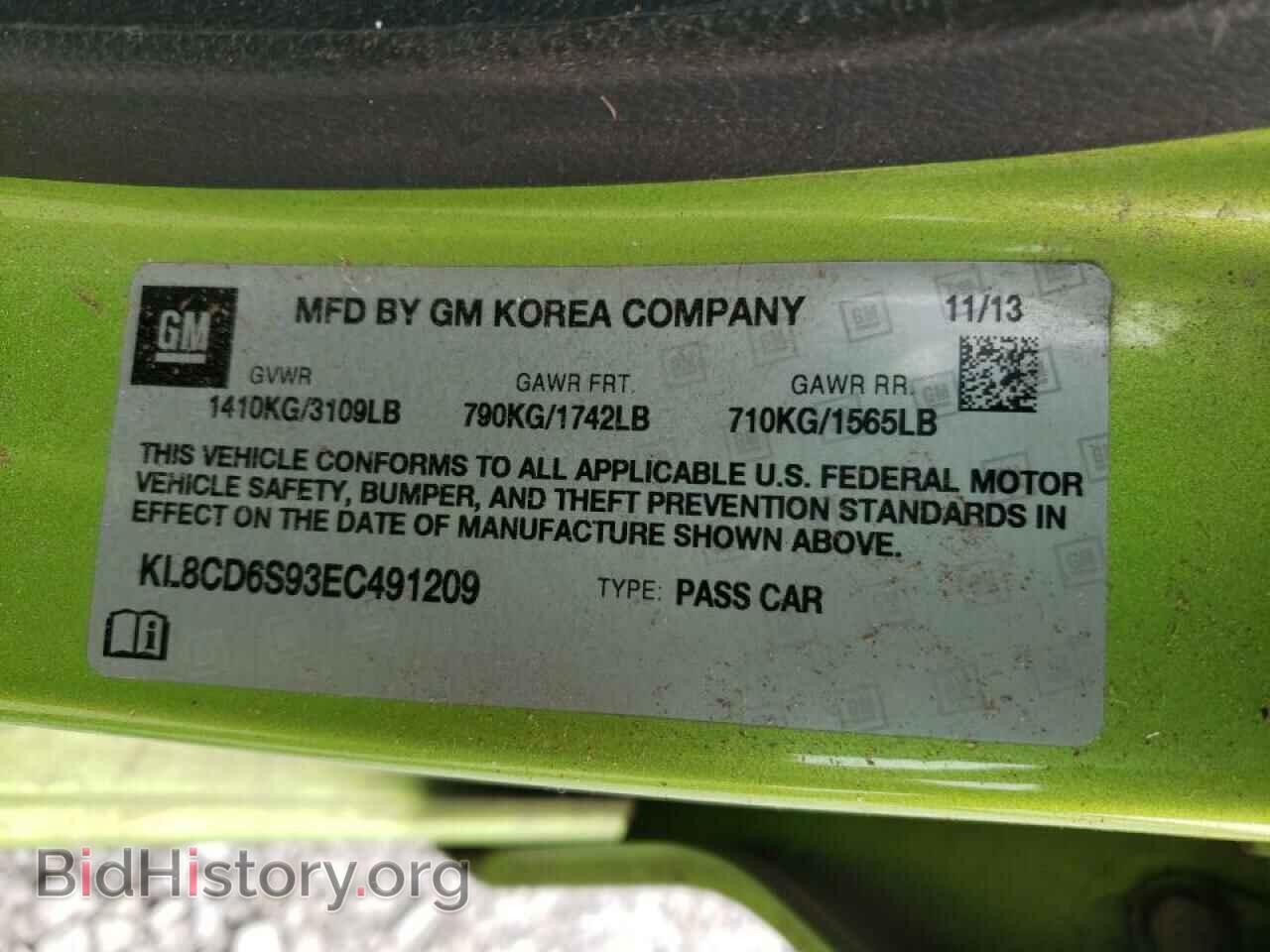 2014 CHEVROLET SPARK - VIN: KL8CD6S93EC491209 - Фото 10