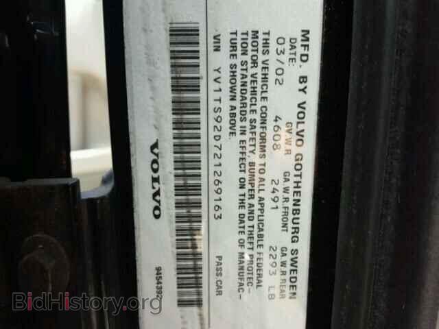 2002 VOLVO S80 - VIN: YV1TS92D721269163 - Фото 10