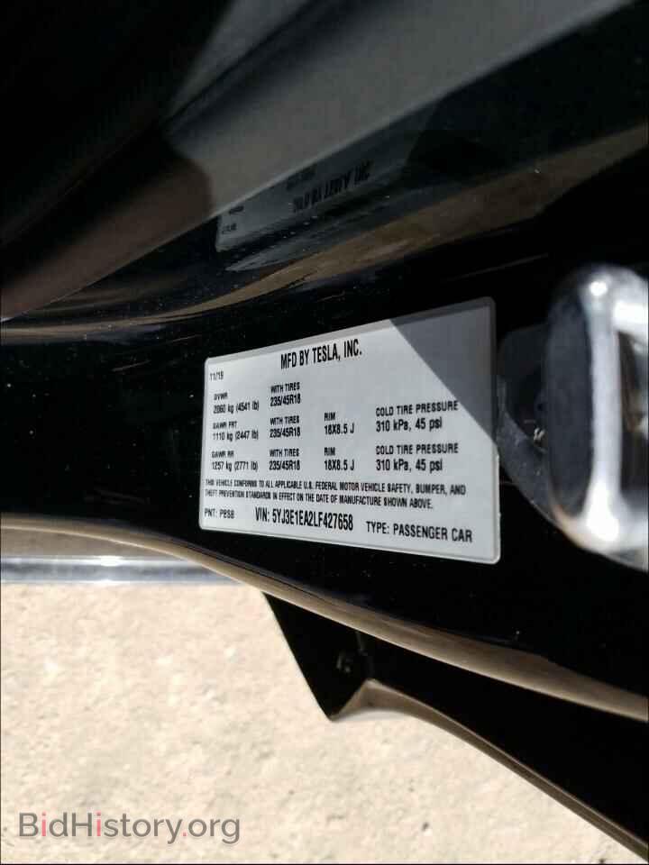 2020 TESLA MODEL 3 - VIN: 5YJ3E1EA2LF427658 - Фото 10
