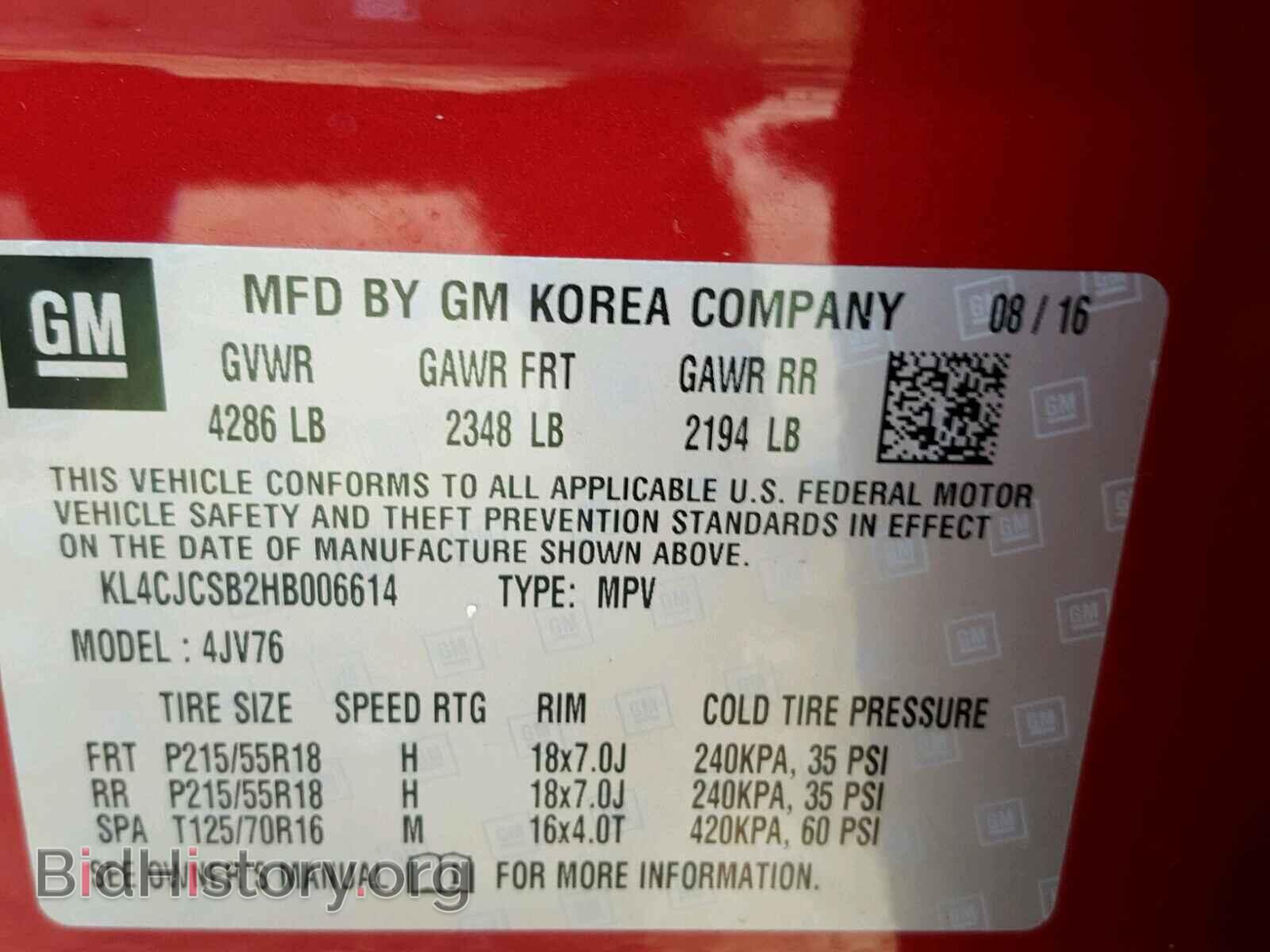 2017 BUICK ENCORE ESS - VIN: KL4CJCSB2HB006614 - Фото 10