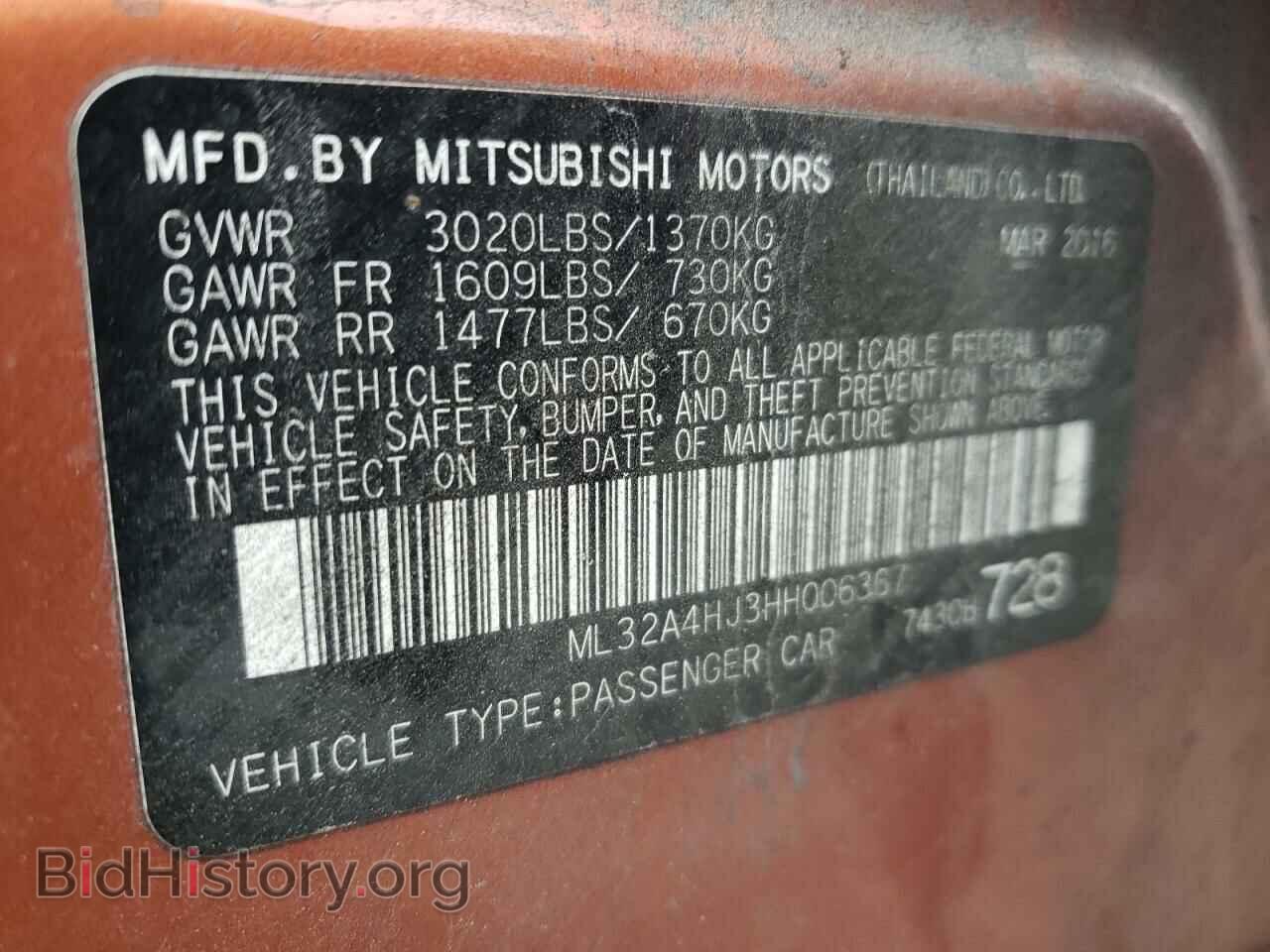 2017 MITSUBISHI MIRAGE - VIN: ML32A4HJ3HH006367 - Фото 10
