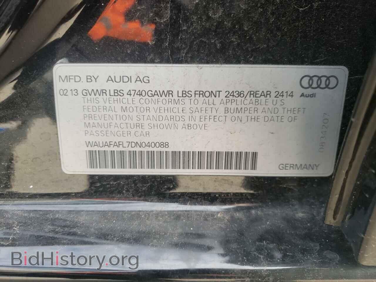 2013 AUDI A4 - VIN: WAUAFAFL7DN040088 - Фото 10