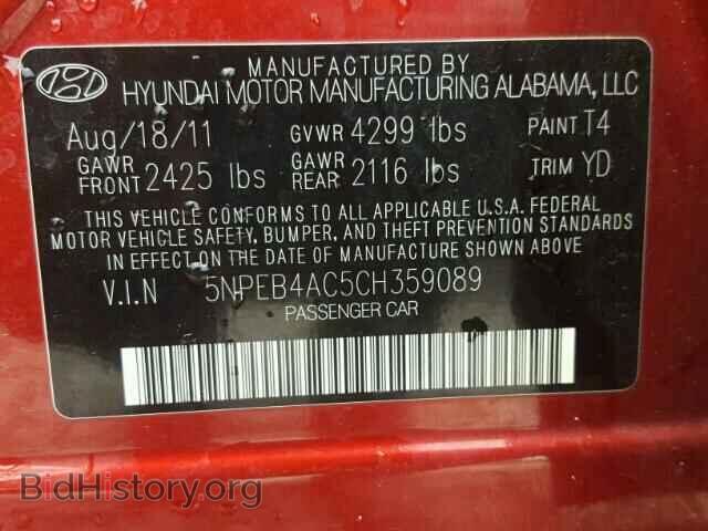 2012 HYUNDAI SONATA - VIN: 5NPEB4AC5CH359089 - Фото 10