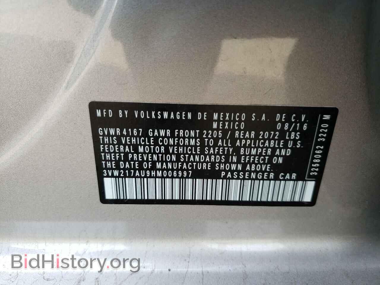 2017 VOLKSWAGEN GOLF - VIN: 3VW217AU9HM006997 - Фото 10