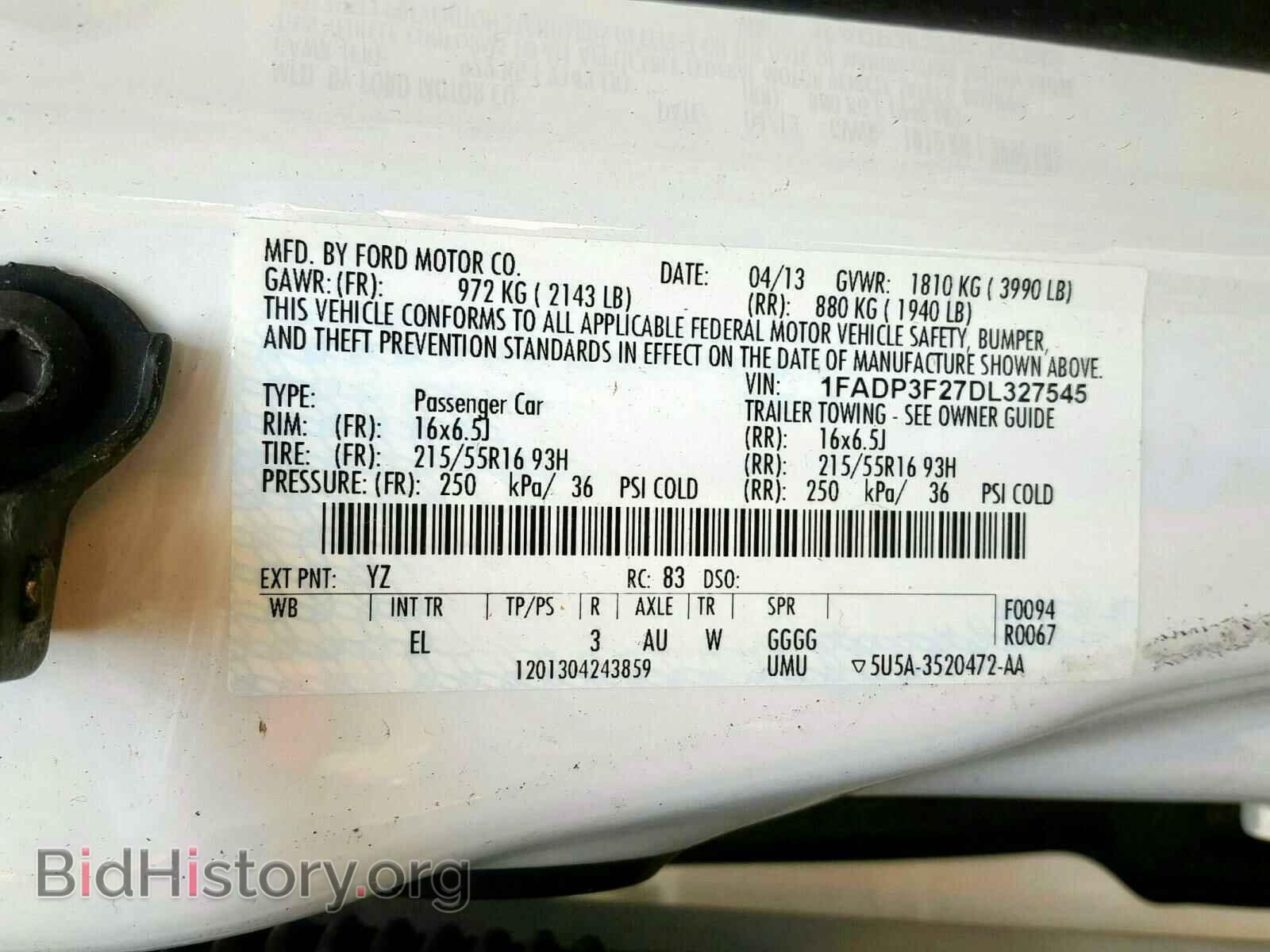 2013 FORD FOCUS - VIN: 1FADP3F27DL327545 - Фото 10