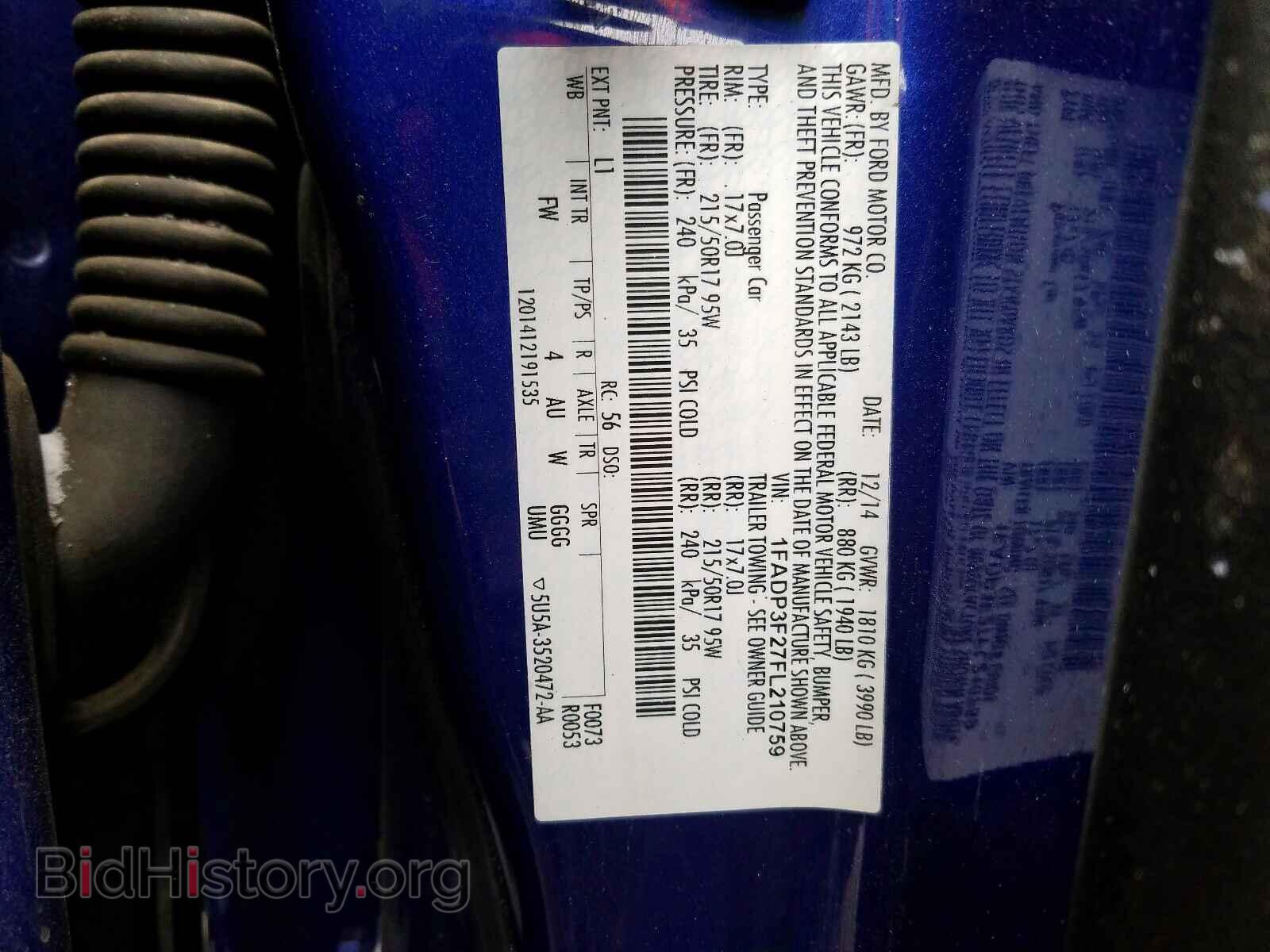 2015 FORD FOCUS - VIN: 1FADP3F27FL210759 - Фото 10