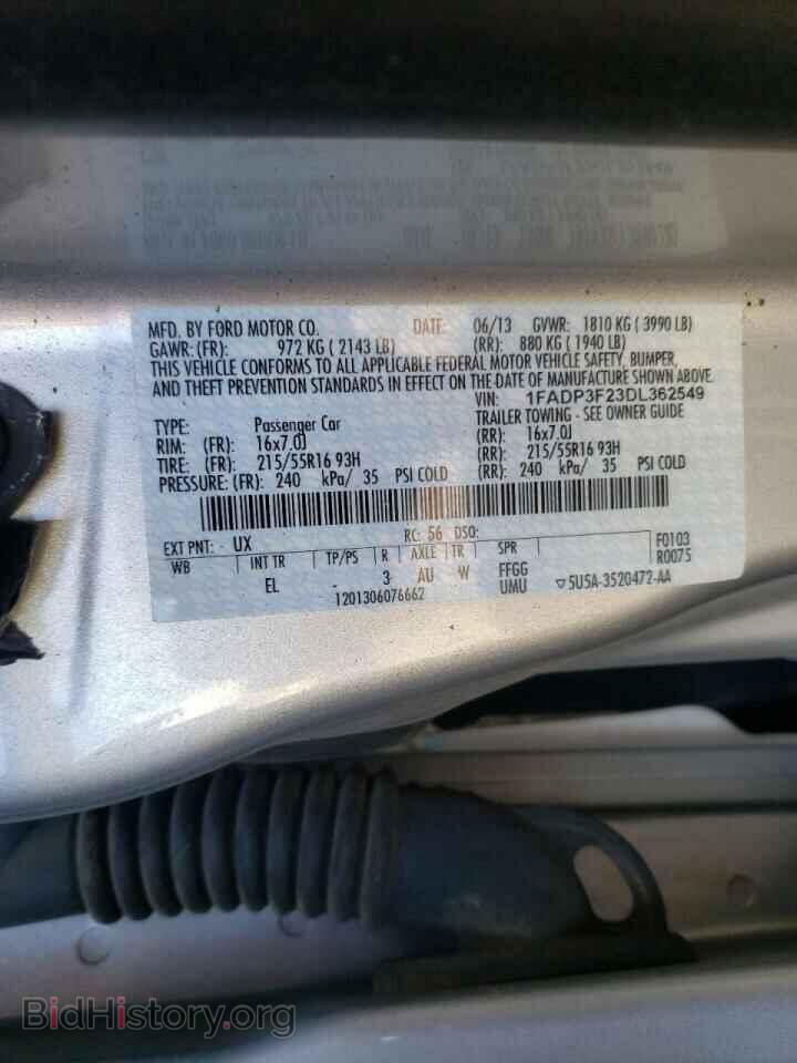 2013 FORD FOCUS - VIN: 1FADP3F23DL362549 - Фото 10