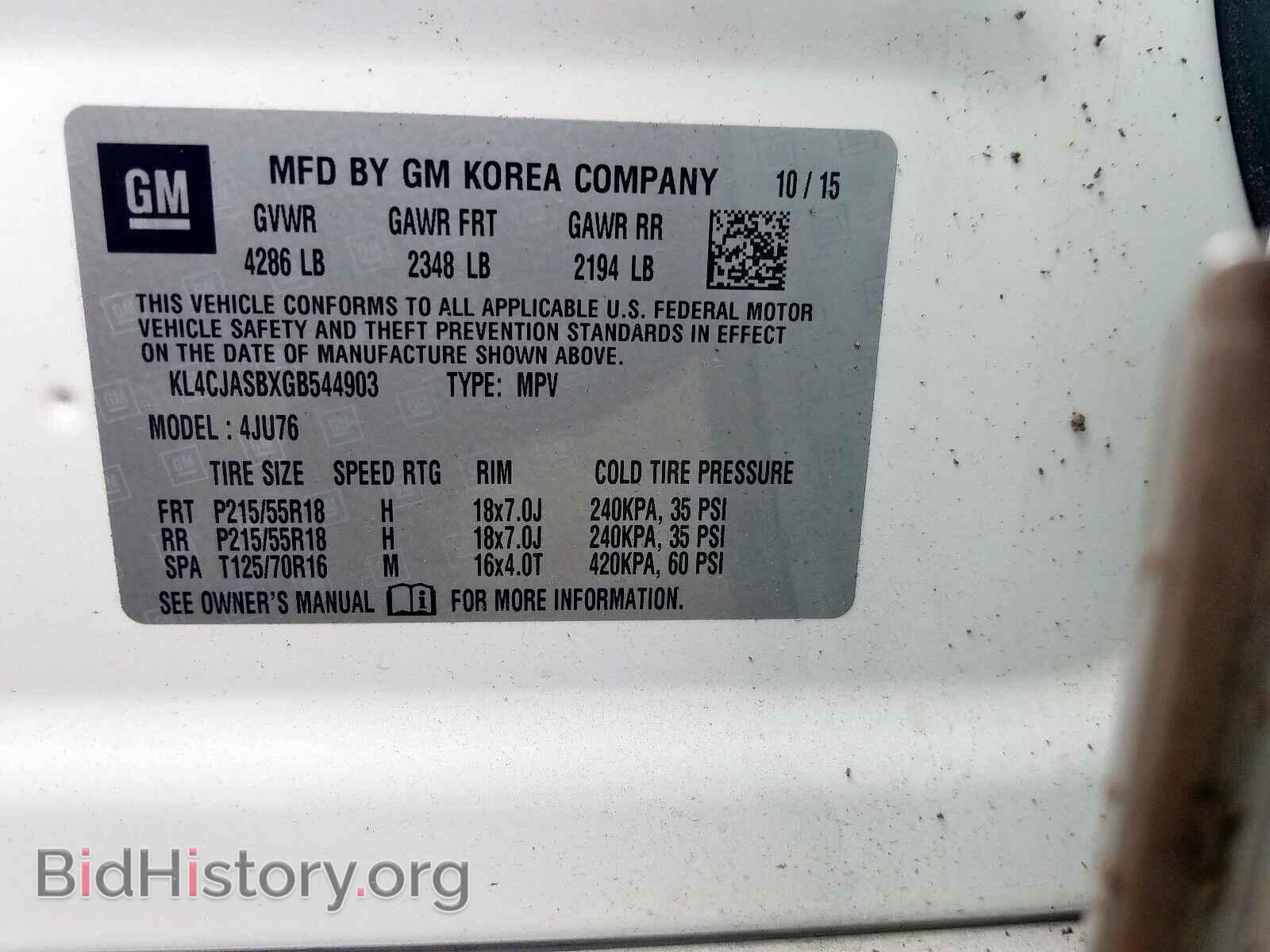 2016 BUICK ENCORE - VIN: KL4CJASBXGB544903 - Photo 10