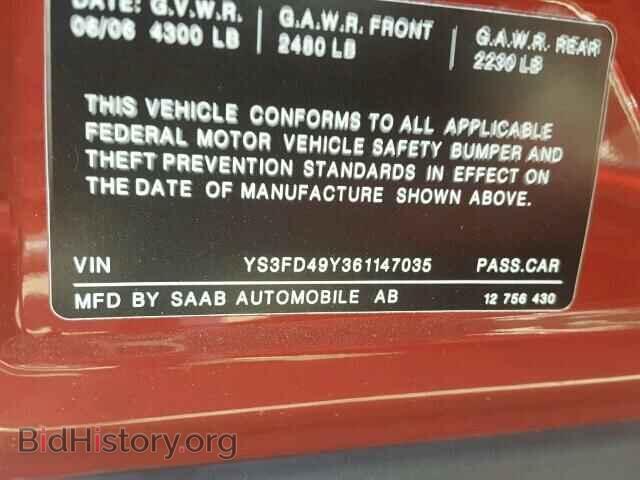 2006 SAAB 9 3 - VIN: YS3FD49Y361147035 - Фото 10