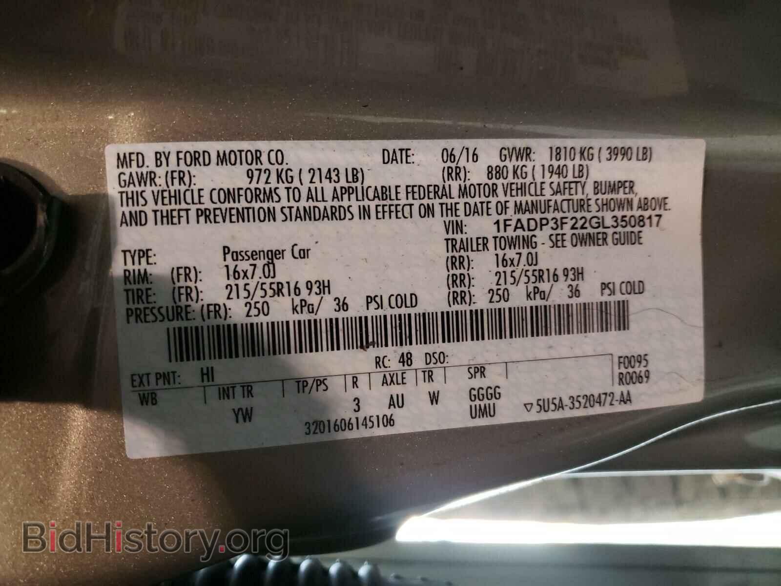 2016 FORD FOCUS - VIN: 1FADP3F22GL350817 - Photo 10