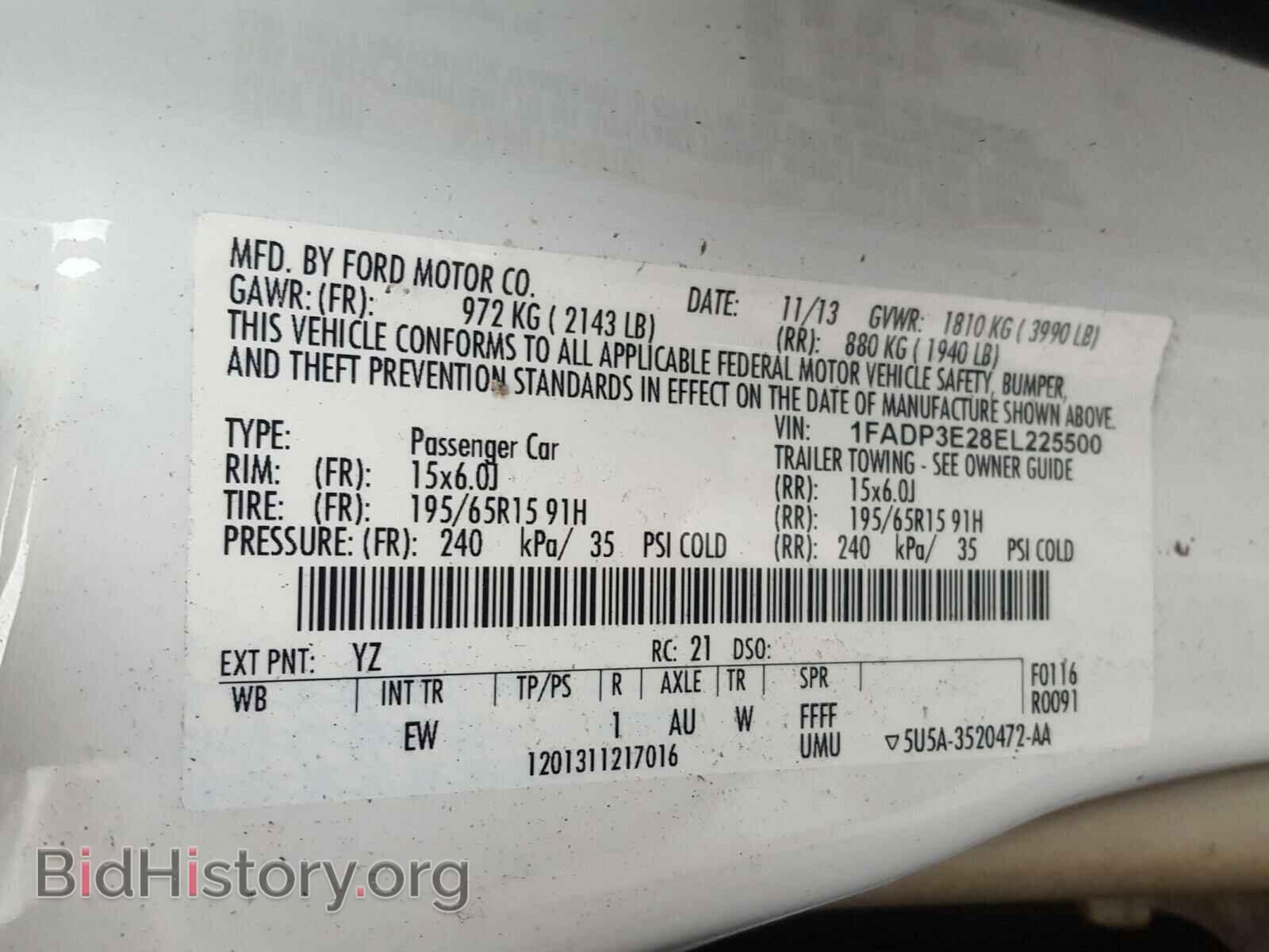 2014 FORD FOCUS - VIN: 1FADP3E28EL225500 - Фото 10