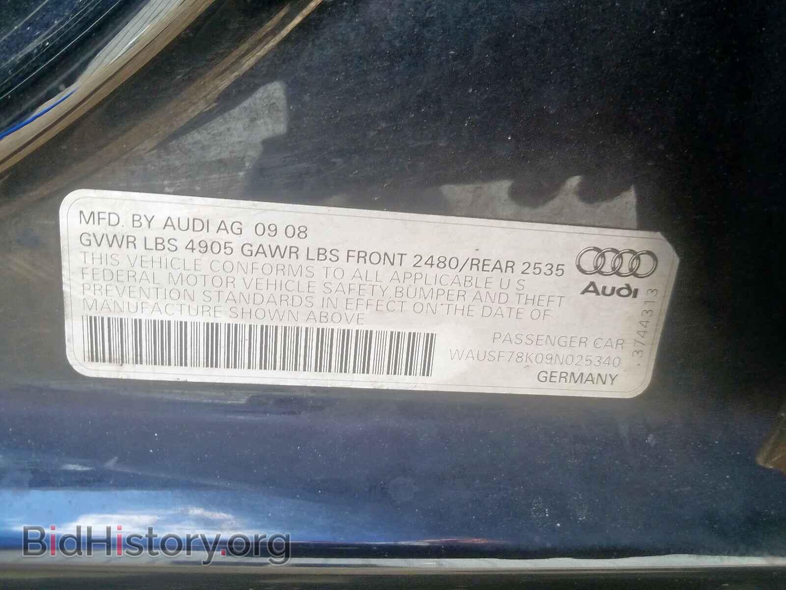 2009 AUDI A4 - VIN: WAUSF78K09N025340 - Фото 10