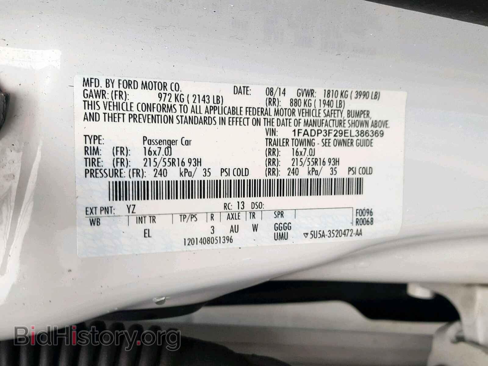 2014 FORD FOCUS SE - VIN: 1FADP3F29EL386369 - Фото 10