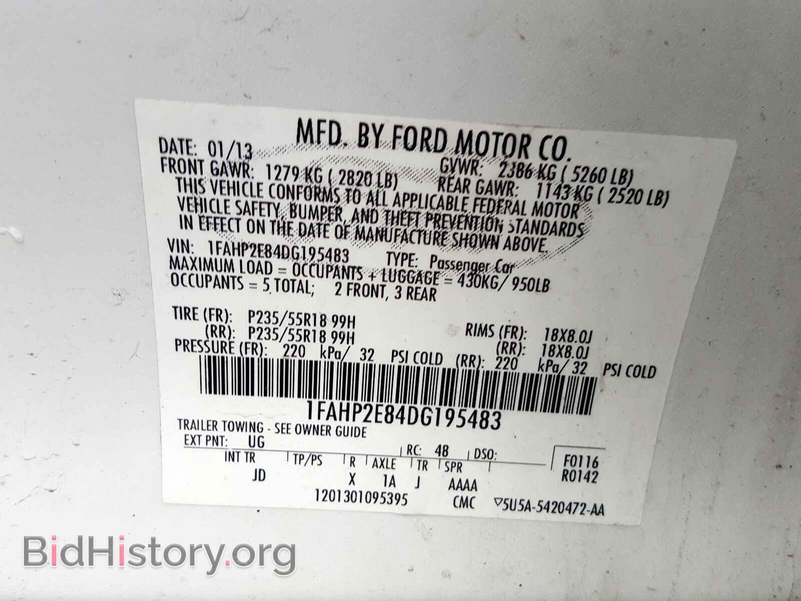 2013 FORD TAURUS - VIN: 1FAHP2E84DG195483 - Photo 10