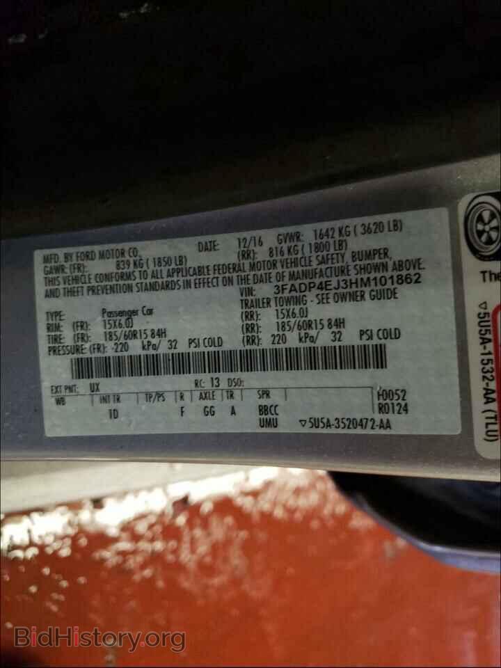 2017 FORD FIESTA - VIN: 3FADP4EJ3HM101862 - Фото 10