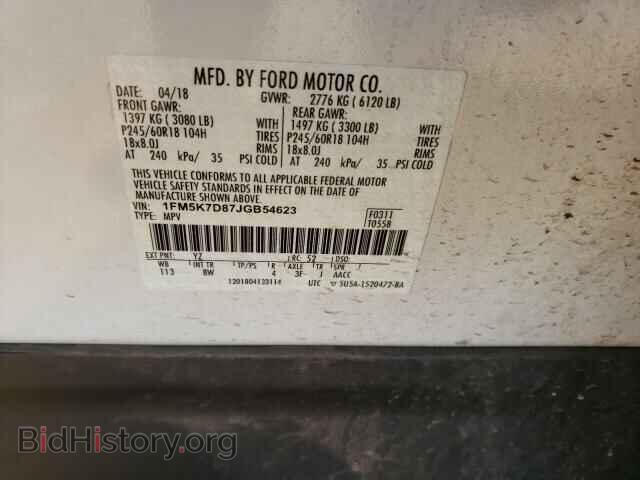 2018 FORD EXPLORER - VIN: 1FM5K7D87JGB54623 - Photo 10