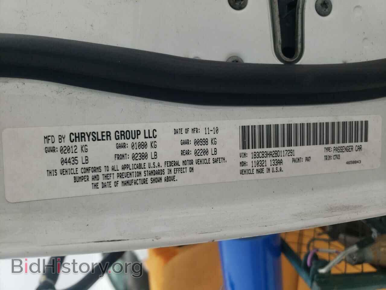 2011 DODGE CALIBER - VIN: 1B3CB3HA2BD117291 - Фото 10