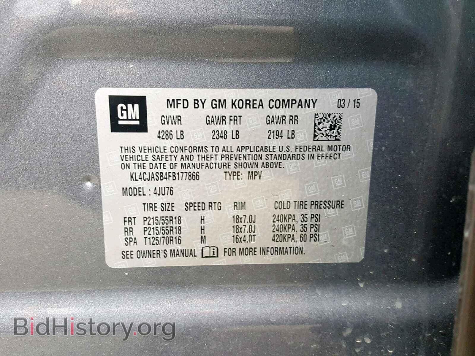 2015 BUICK ENCORE - VIN: KL4CJASB4FB177866 - Photo 10