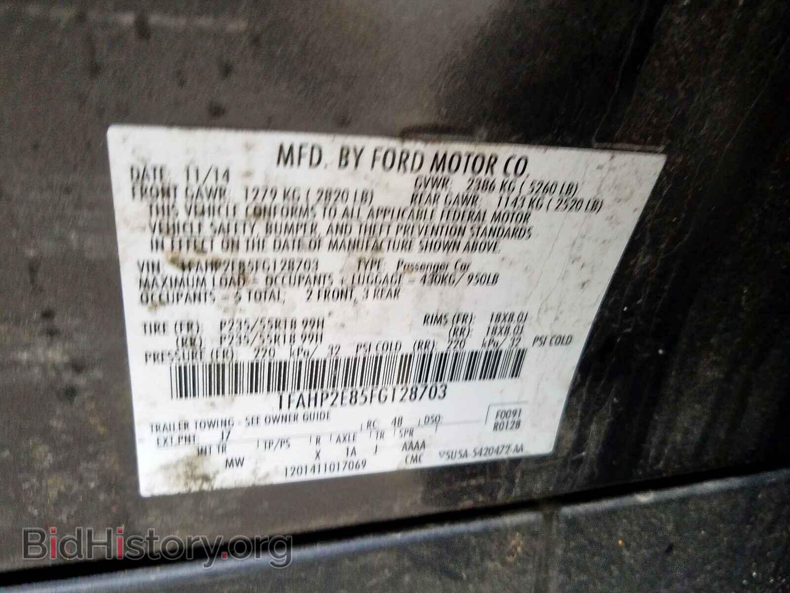 2015 FORD TAURUS - VIN: 1FAHP2E85FG128703 - Фото 10