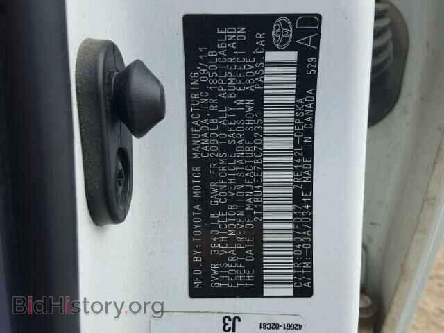 2011 TOYOTA COROLLA - VIN: 2T1BU4EE7BC702351 - Фото 10