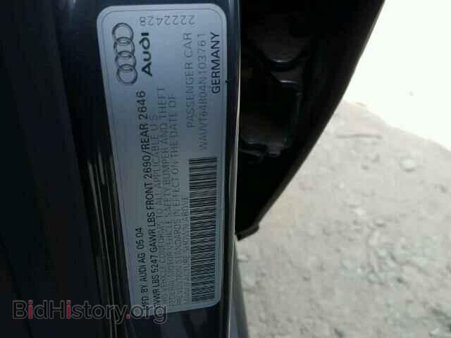 2004 AUDI A6 - VIN: WAUVT64B04N103761 - Фото 10